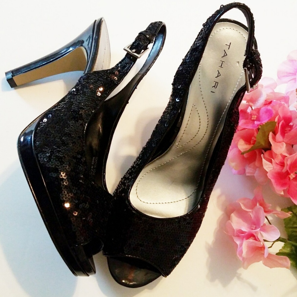 NWOT Tahari Sequined Slingback